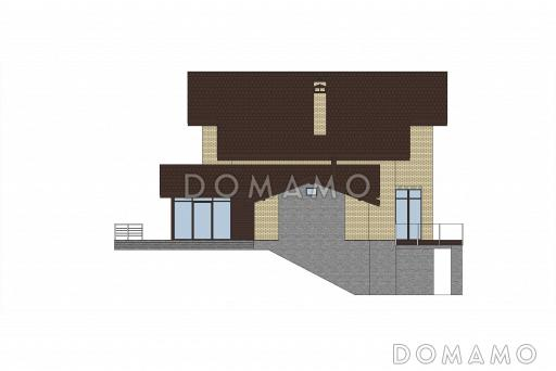 Проект кирпичного дома для нескольких поколений семьи / Фасад 4