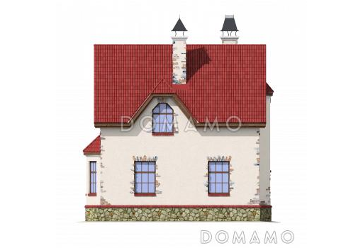 Проект увеличенного экономичного коттеджа. / Фасад 3