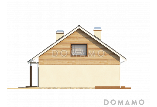 Проект классического мансардного дома из кирпича со встроенным гаражом / Фасад 3