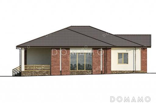 Проект одноэтажного дома со встроенным гаражом / Фасад 1