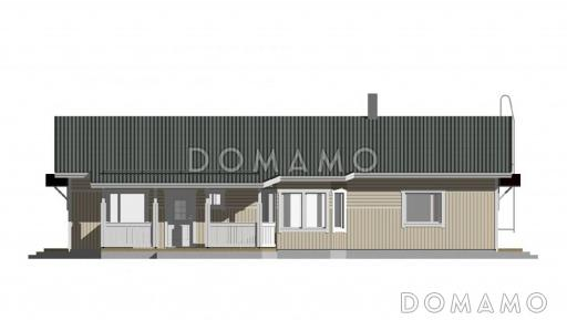 Проект каркасного дома с просторной кухней / Фасад 1