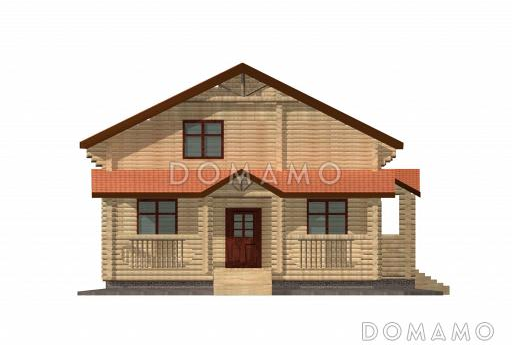 Проект дома из бруса с мансардным этажом / Фасад 4