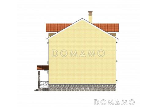 Проект узкого трехэтажного таунхауса 108 кв метров без гаража / Фасад 3