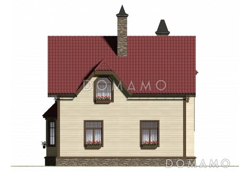 Проект экономичного дома из бруса / Фасад 7