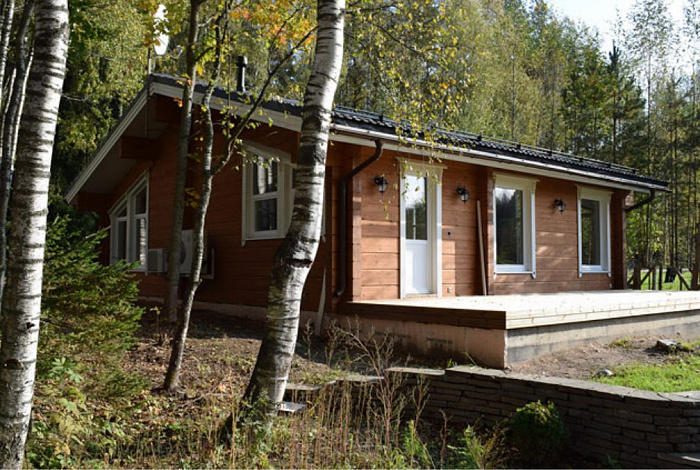 Проект одноэтажного дома из клееного бруса с одной спальней