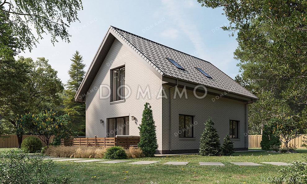 Проект домика с мансардой и встроенным гаражом / 5