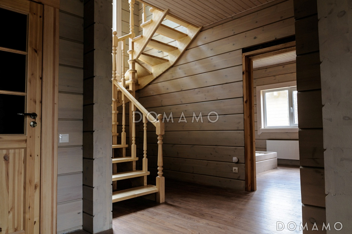 Проект деревянного дома из клееного бруса  для постоянного проживания семьи из 3-4 человек Проект деревянного дома из клееного бруса  для постоянного проживания семьи из 3-4 человек