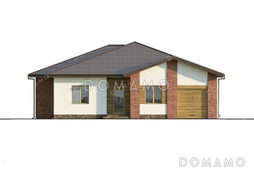 Проект одноэтажного дома со встроенным гаражом / Фасад 3