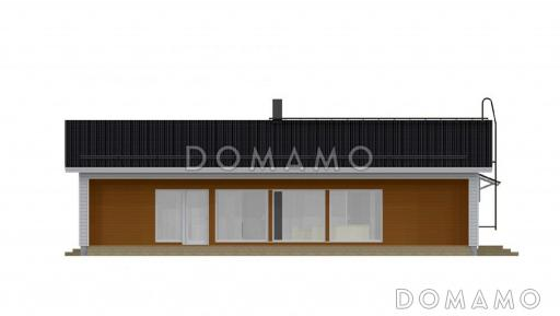 Проект современного одноэтажного каркасного дома до 150 кв.м / Фасад 4