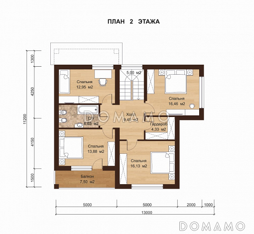 ЛИОН 220 / План мансардного этажа ЛИОН 220 / План мансардного этажа