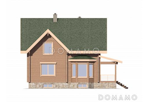 Проект рационально распланированного, уютного дома с тремя просторными спальнями и личным кабинетом / Фасад 4
