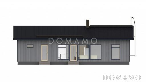 Проект современного каркасного дома с большими окнами / Фасад 1