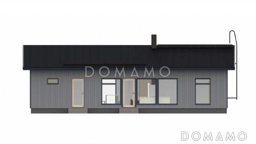 Проект современного каркасного дома с большими окнами / Фасад 1