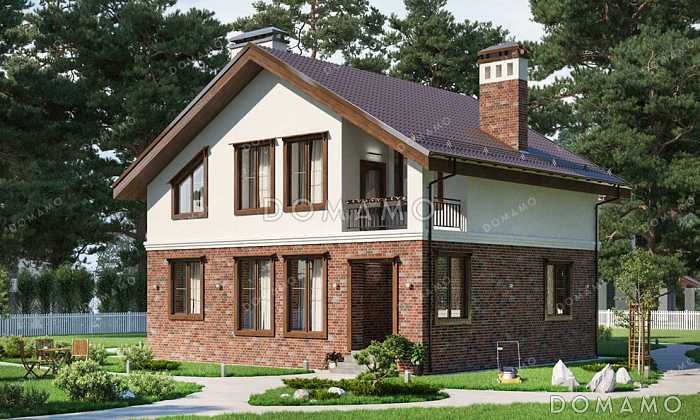 Проект дома с просторной кухней-столовой, загороженным крыльцом и уютным балконом на верхнем этаже Проект дома с просторной кухней-столовой, загороженным крыльцом и уютным балконом на верхнем этаже