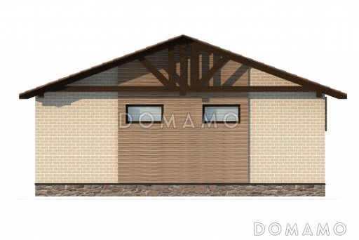 Проект гаража с навесом и подсобным помещением / Фасад 3