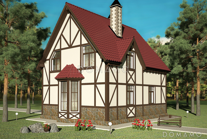 Проект практичного коттеджа в стиле фахверк Проект практичного коттеджа в стиле фахверк