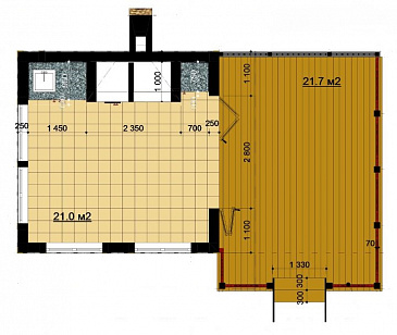 Проект беседки с барбекю / План 1 этажа