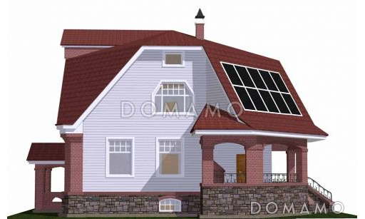 Проект трёхэтажного коттеджа с подвалом и зимним садом / Фасад 2