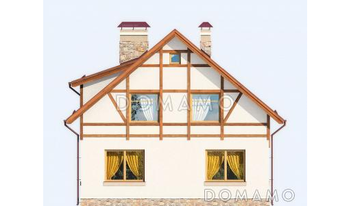 Проект рационально запланированного дома с мансардой и гостевой комнатой / Фасад 3