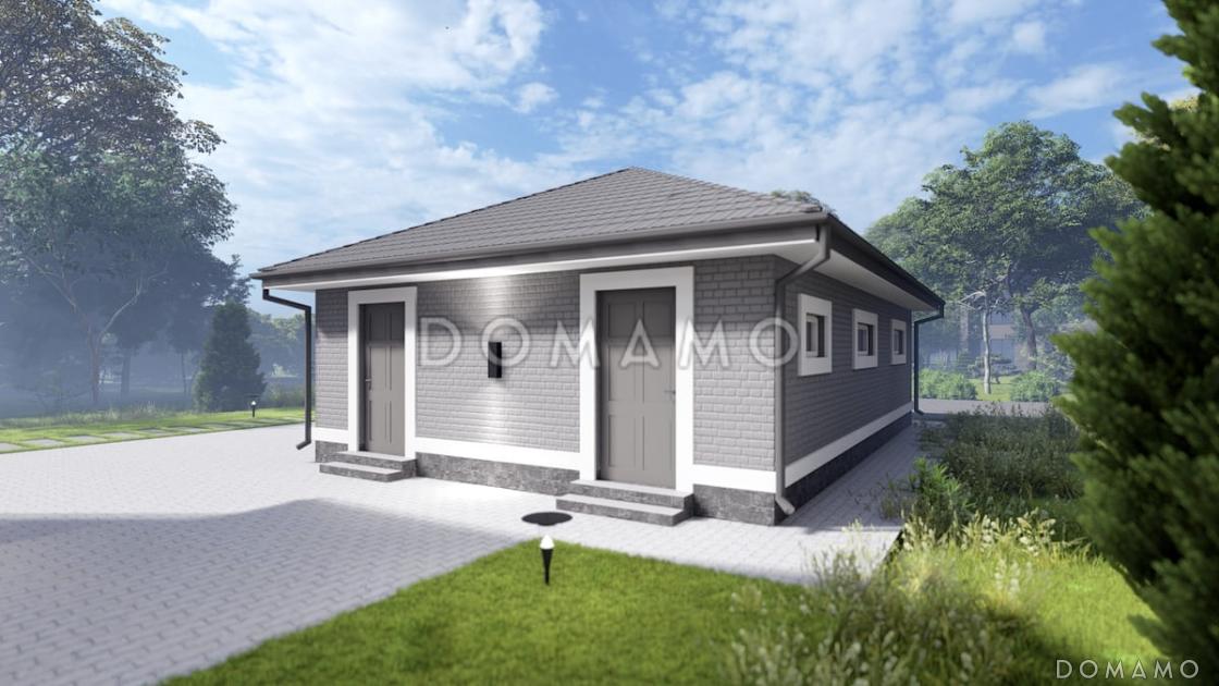 Проект двухместного гаража из газобетона с двумя хозяйственными помещениями / 3