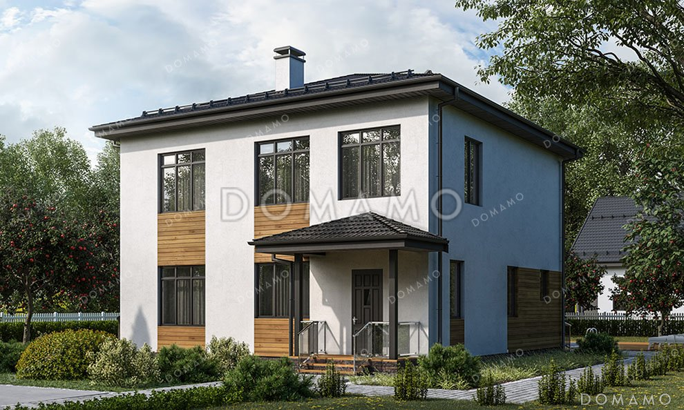 Проект двухэтажного дома с тремя спальнями и вальмовой крышей / 1