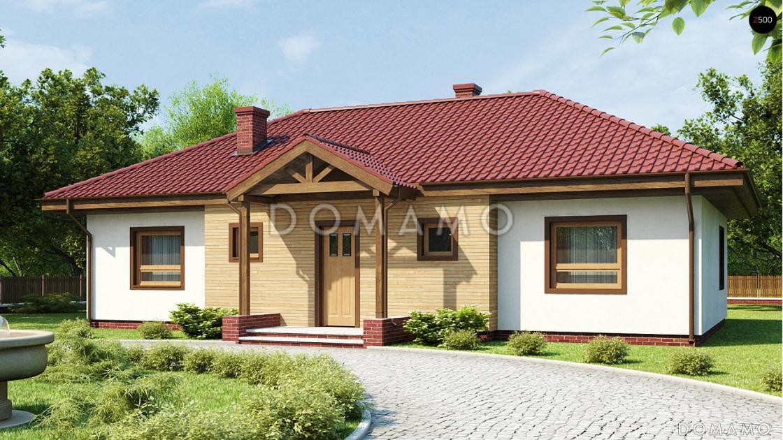 Проект комфортного одноэтажного дома из кирпича с тремя спальнями, просторной гостиной и с возможностью обустройства мансардного этажа / 2