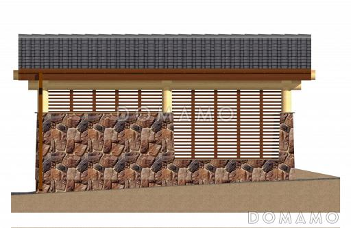 Проект простого навеса для двух авто / Фасад 3