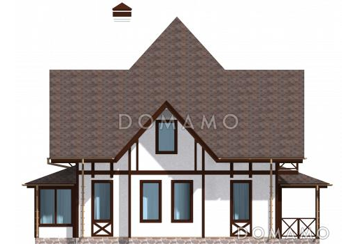 Проект просторного коттеджа в стиле кантри из СИП панелей / Фасад 4