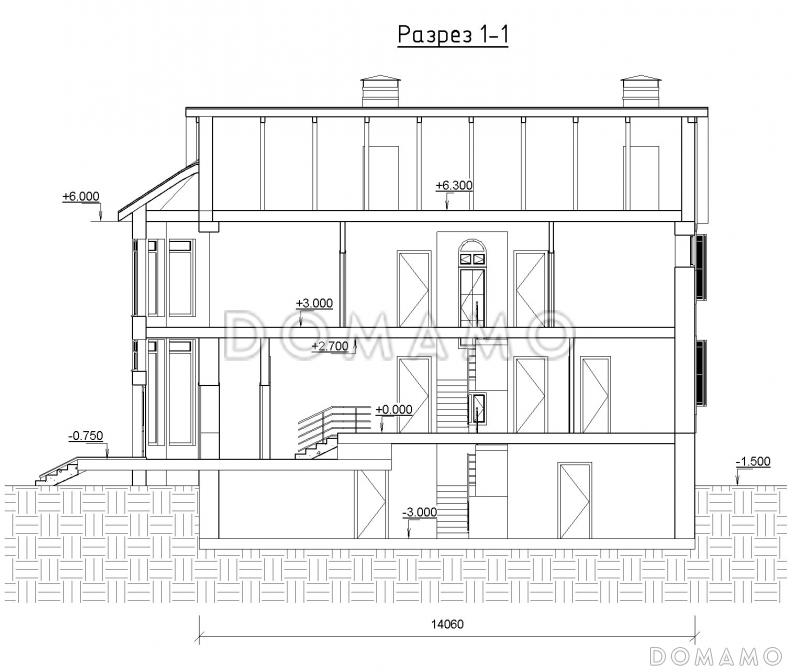 Проект одноэтажного дома с мансардным и цокольным этажами с эркером / План #4