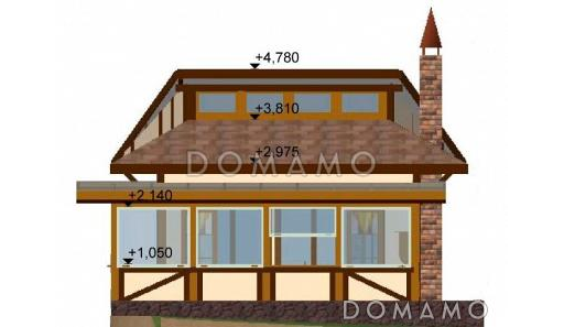 Проект беседки с барбекю / Фасад 2