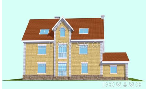 Проект газобетонного коттеджа для большой семьи / Фасад 3