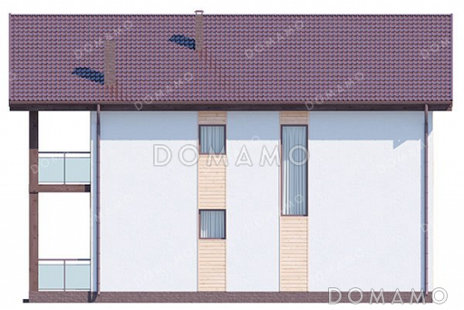 Проект дома с террасой и балконом / Фасад 4