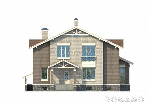 Проект вместительного особняка с бильярдным помещением, тренажерным залом и кинозалом / Фасад 1