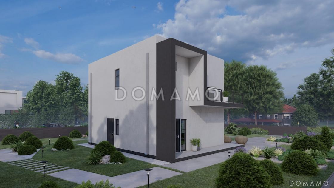 Проект двухэтажного коттеджа в стиле хай-тек, адаптированный для сейсмозоны / 3