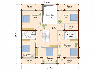 Проект дома с 5 комнатами на мансардном этаже / План мансардного этажа Проект дома с 5 комнатами на мансардном этаже / План мансардного этажа