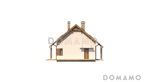 Проект компактного мансардного дома из кирпича с угловой террасой и окнами с французским балконом / Фасад 2