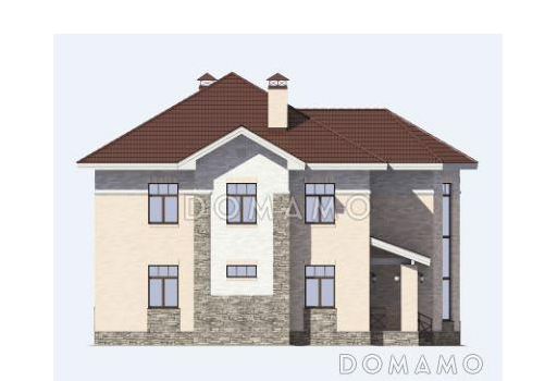 Проект двухэтажного кирпичного дома с вторым светом / Фасад 4