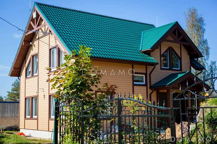 Проект каркасного дома с кровлей из металлочерепицы Проект каркасного дома с кровлей из металлочерепицы