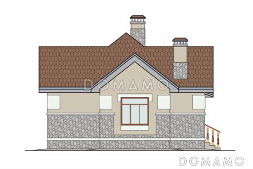 Проект одноэтажного дома из SIP панелей с многощипцовой крышей / Фасад 3