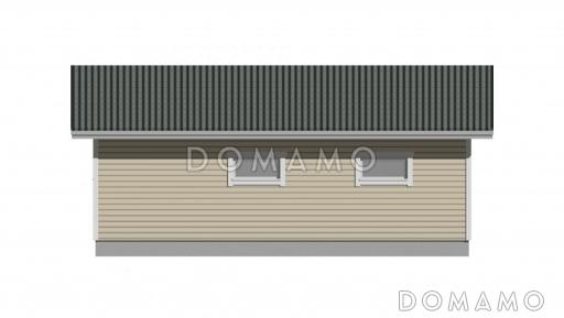 Проект каркасного гаража для двух машин с складским помещением / Фасад 3