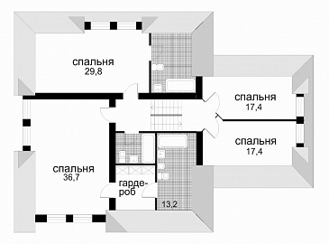 Дом с остроконечной кровлей / План мансардного этажа