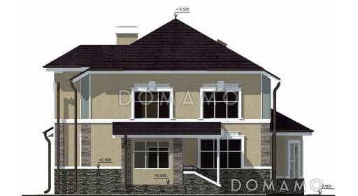 Проект большого двухэтажного дома с эркером / Фасад 4