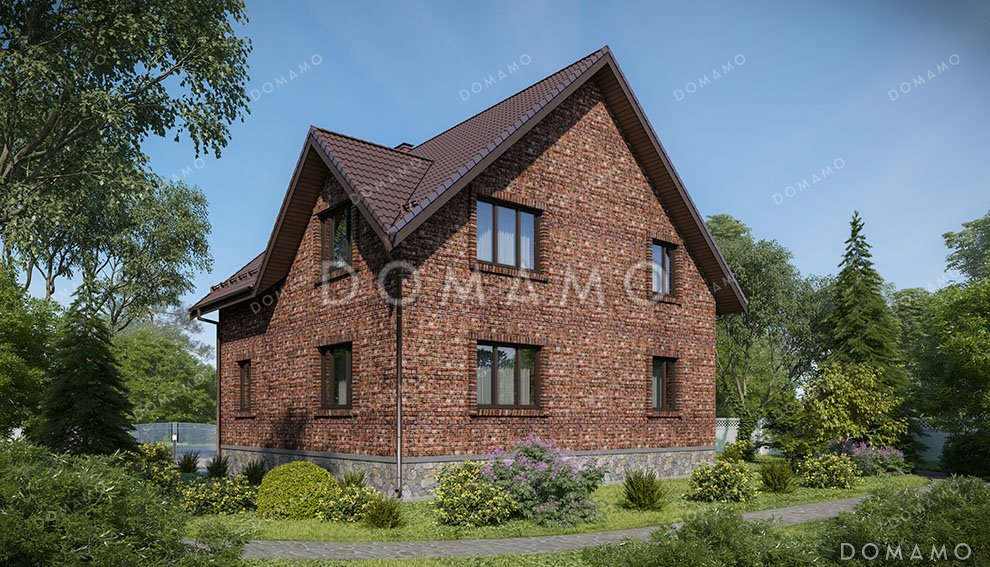 Проект одноэтажного дома с мансардой и тремя спальнями / 2