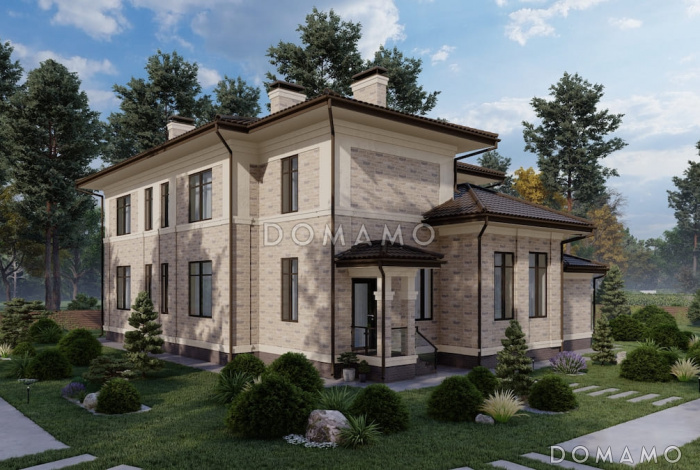 Проект большого дома с 5 спальнями, кабинетом и просторной гостиной Проект большого дома с 5 спальнями, кабинетом и просторной гостиной