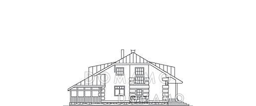 Проект вместительного дома с четырьмя спальнями и гостиной с выходом на террасу / Фасад 4