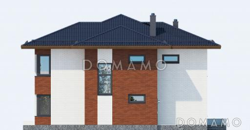 Проект двухэтажного особняка из пенобетона, облицованного кирпичом / Фасад 3