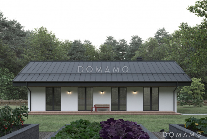 Проект дома из ж/б панелей с комбинированным фасадом SP-122-1