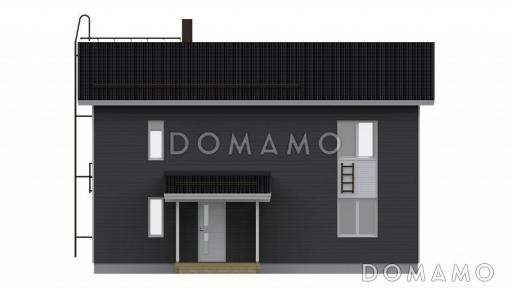 Проект дома с небольшой гардеробной в спальне на втором этаже / Фасад 2