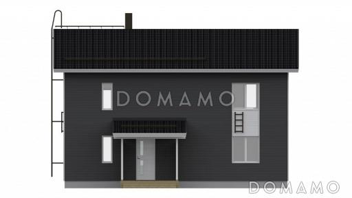Проект дома с небольшой гардеробной в спальне на втором этаже / Фасад 2
