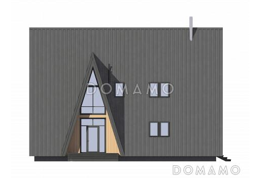Проект каркасного А-образного дома-шалаша / Фасад 3
